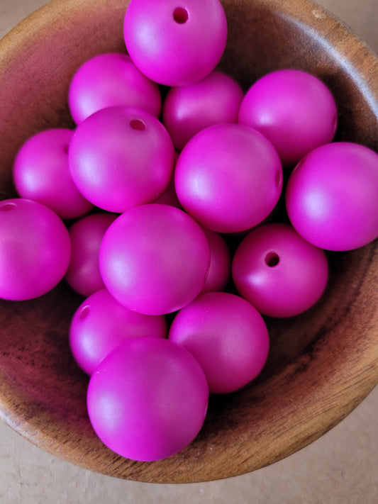 Hot Pink Matte Pearl Beads