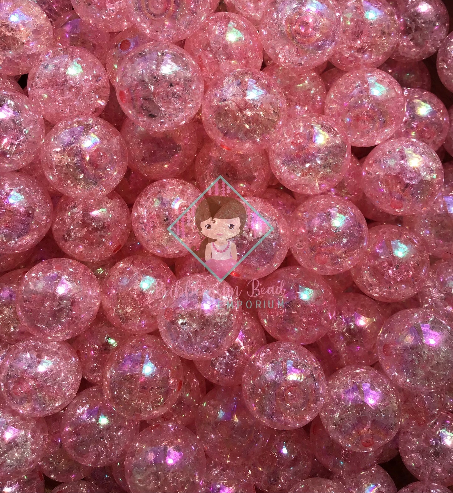 Pink Crackle Beads