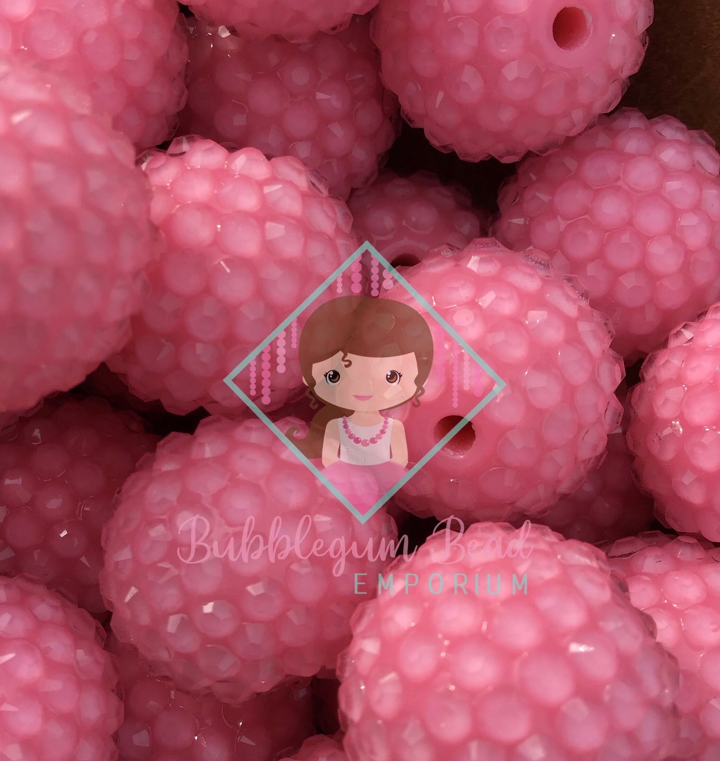 Pink Rhinestone Beads