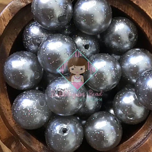 Silver Glitter Beads