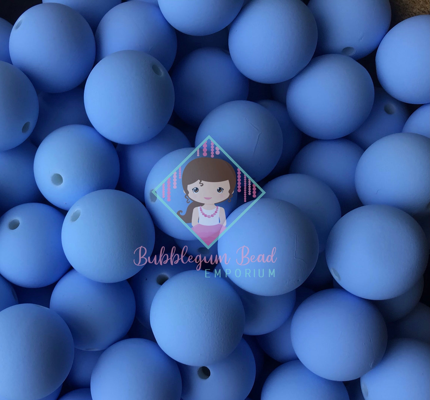 Sky Blue Matte Colour Beads