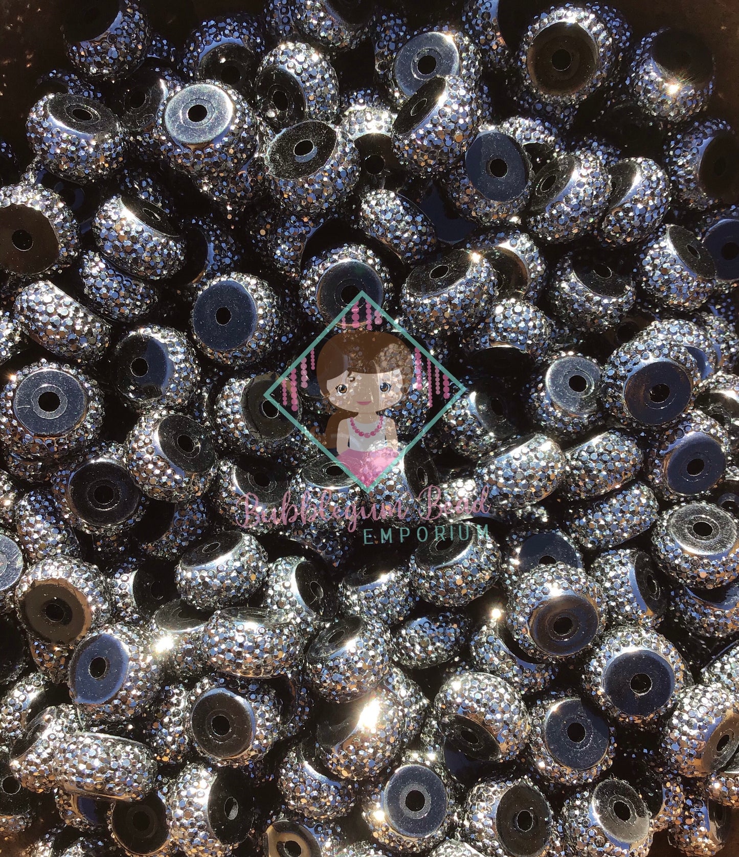 12mm Rhinestone Wheel Shaped Spacer Beads