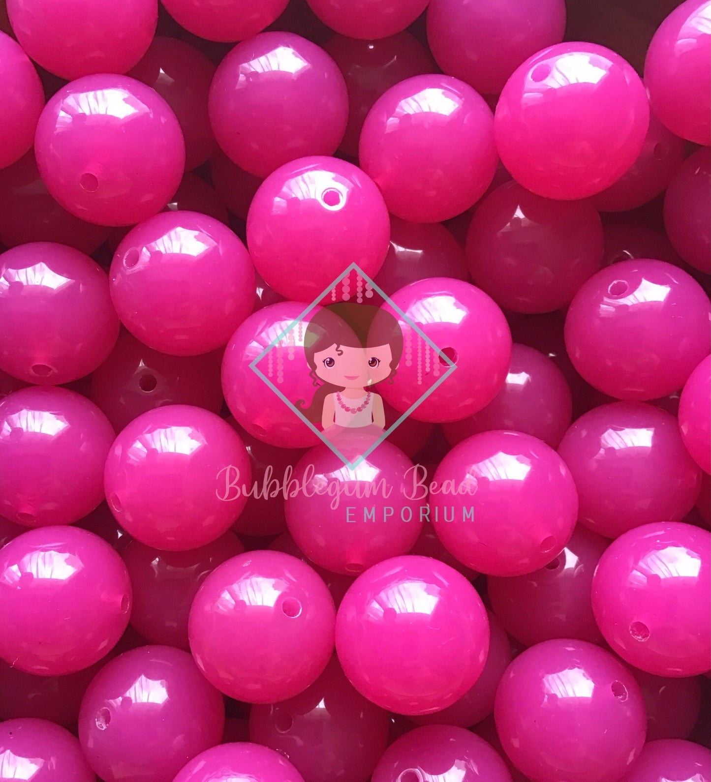 Fuchsia Jelly Beads