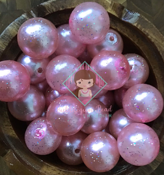 Pink Glitter Beads