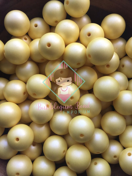 Yellow Matte Pearl Beads
