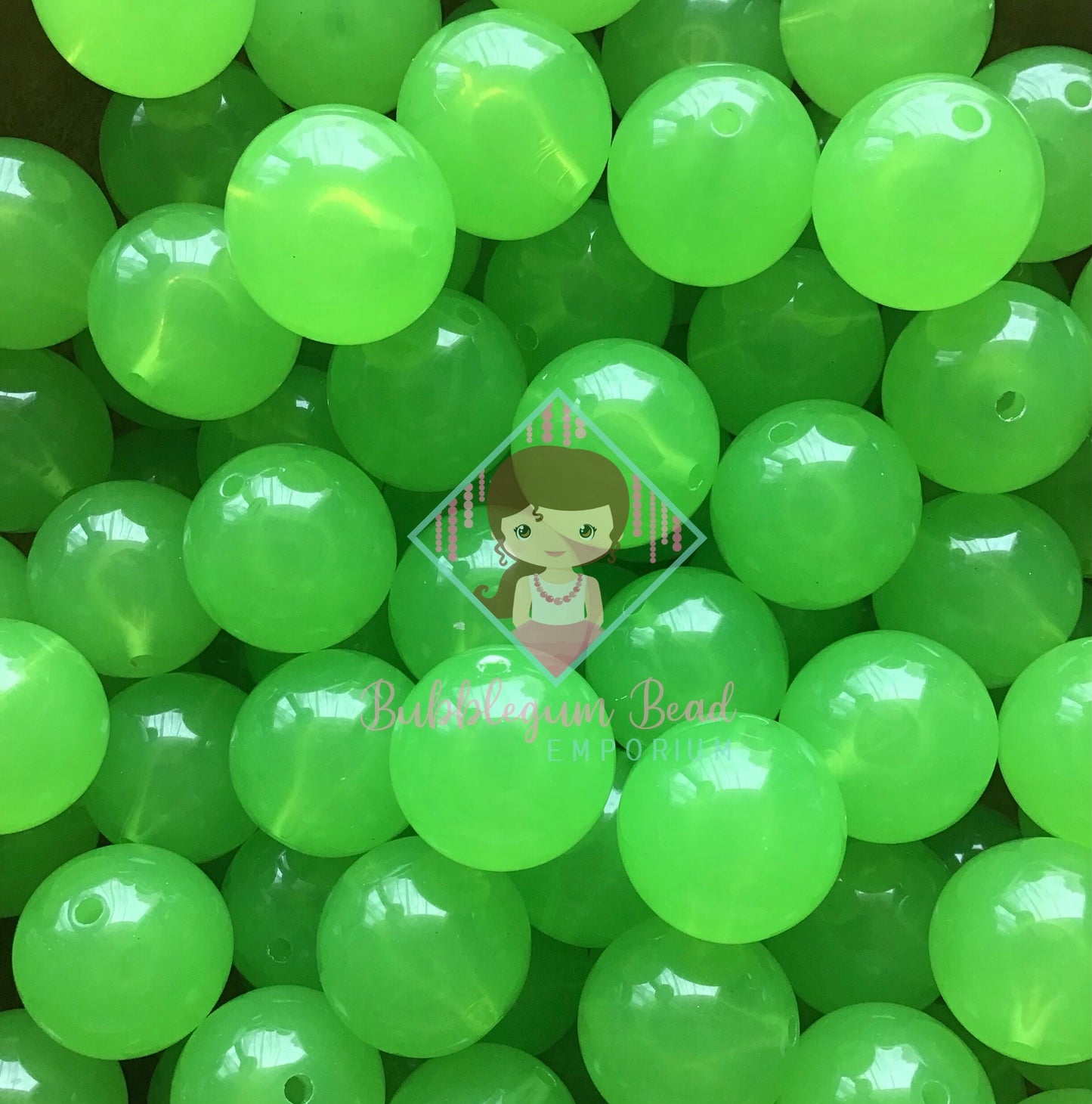 Lime Jelly Beads