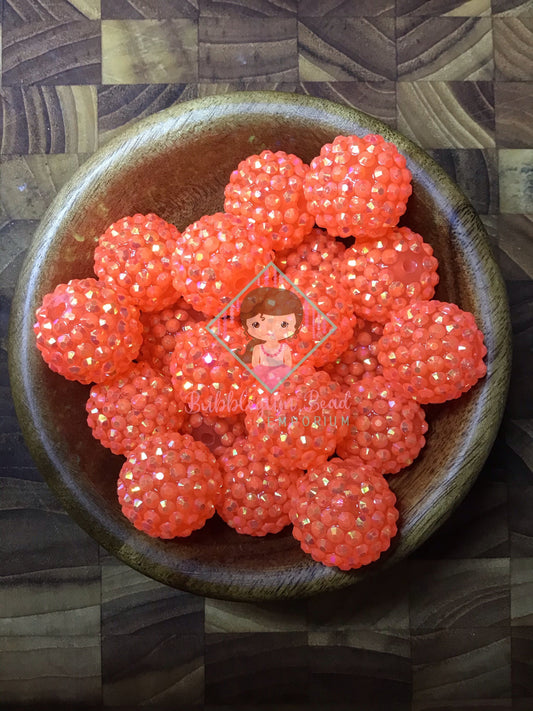 Tangerine Rhinestone Beads